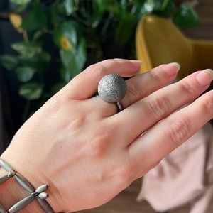 Dyrberg Kern Gunmetal Statement Ring Size II